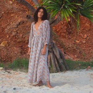 Daughters of India Binita maxi in Apricot